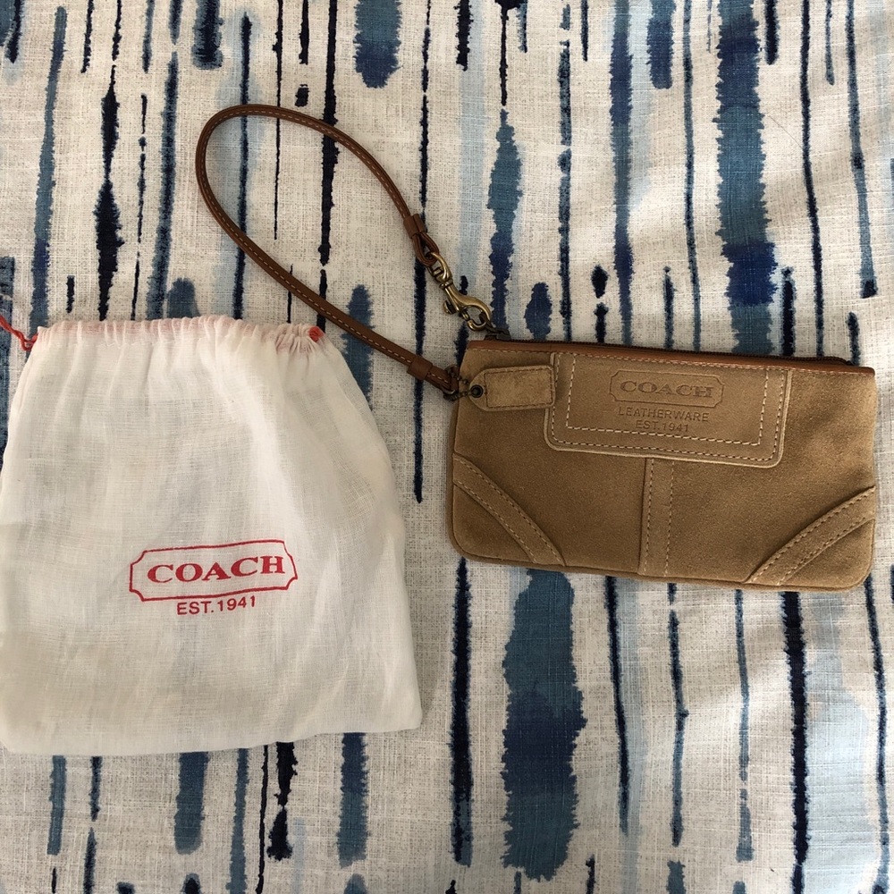 Suede Coach Wristlet